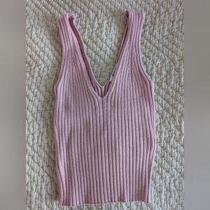 Madewell Light Pink Ribbed Tank Top
